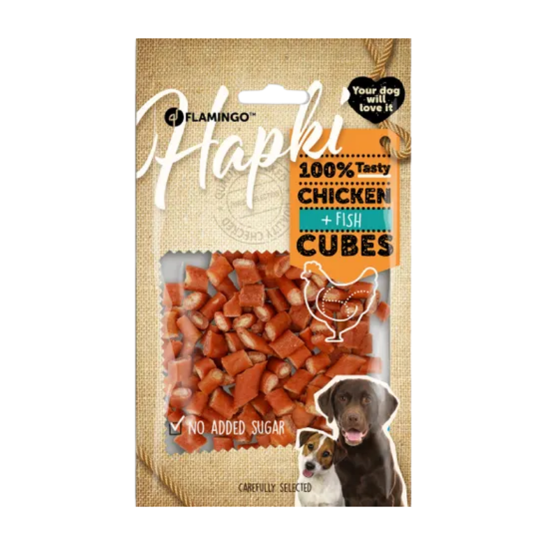 Snack Hapki Stukjes met kip & vis (85gr)