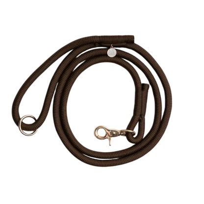 Furlou gevlochten hondenriem - BRUIN