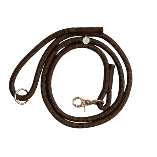 Furlou gevlochten hondenriem - BRUIN - Nora-Lou