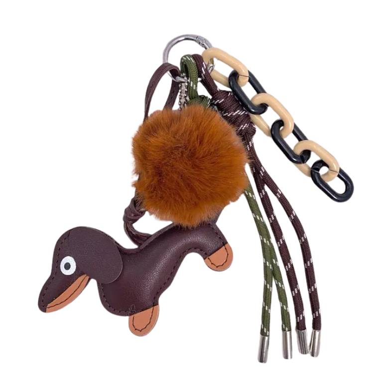 Tasbedel en sleutelhanger Hond en Pompon - Nora-Lou