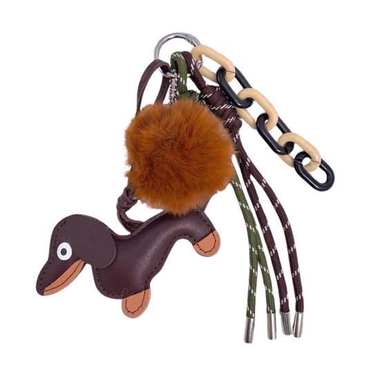 Tasbedel en sleutelhanger Hond en Pompon - Nora-Lou