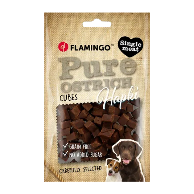 Snack Hapki Pure Blokjes met struisvogel (85gr) - Nora-Lou