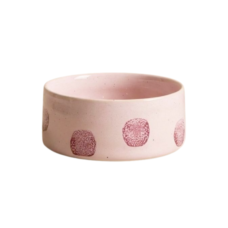 Handgemaakt eet- of drinkbakje - Pop Dots Roze