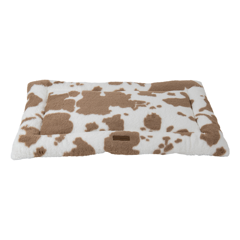 AB Classic Cow Plush (bench)kussen wit-bruin