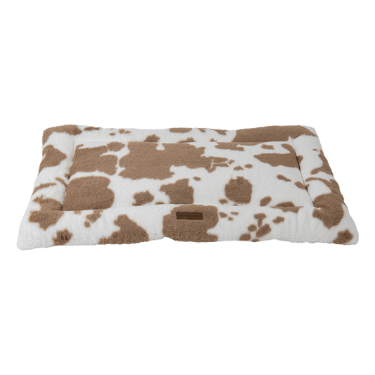 AB Classic Cow Plush (bench)kussen wit-bruin