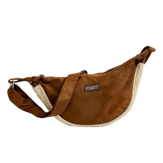 Cocopup Crossbody Crescent Hondenuitlaat Tas - BROWN AVIATOR