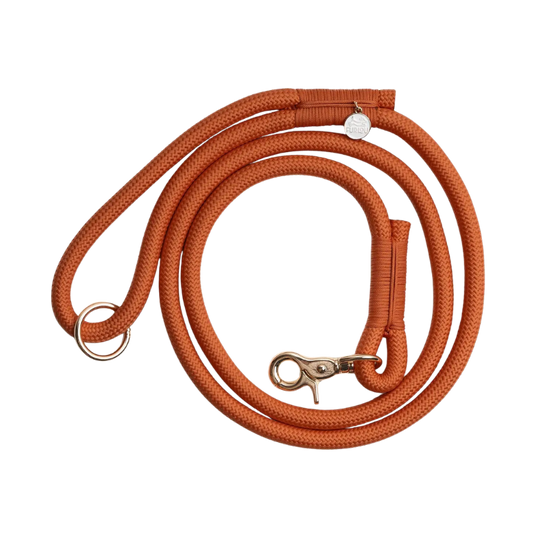 Furlou gevlochten hondenriem - TERRACOTA - Nora-Lou
