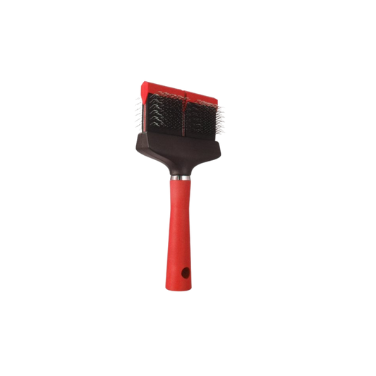 Flexibele borstel slicker rood dubbel TRITRA