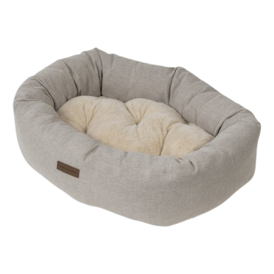 AB Home & Away Ovale mand met Plush kussen Beige