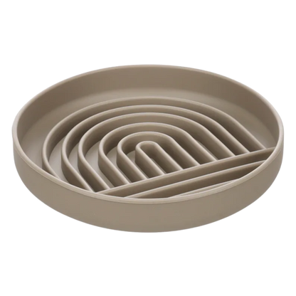 Eetpot Slow feeder Rainy Rond Taupe