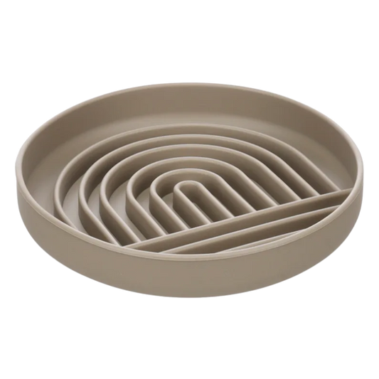 Eetpot Slow feeder Rainy Rond Taupe