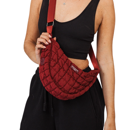 Cocopup Crossbody Crescent Hondenuitlaat Tas - Merlot