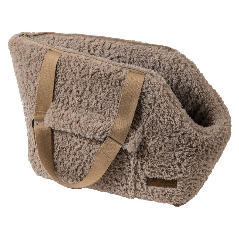 AB Curl Plush Tote Bag Beige - S
