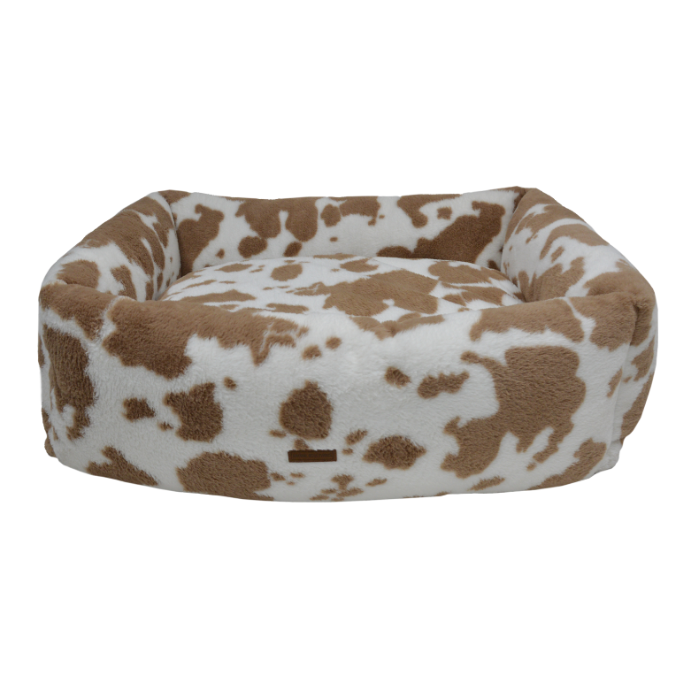 AB Classic Cow Plush Sofa wit-bruin