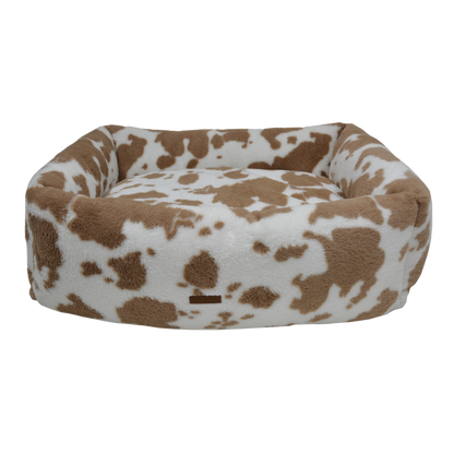 AB Classic Cow Plush Sofa wit-bruin