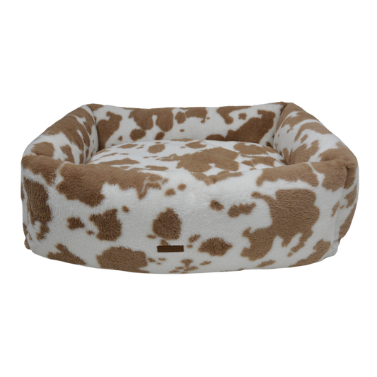 AB Classic Cow Plush Sofa wit-bruin