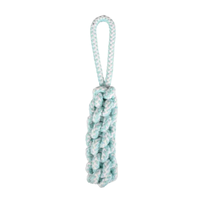 Speelgoed Small Dog Cub Trektouw & Staaf Geweven Ivar Turquoise - Nora-Lou