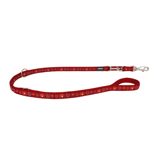 Multifunctionele hondenriem – Paw Impressions Rood