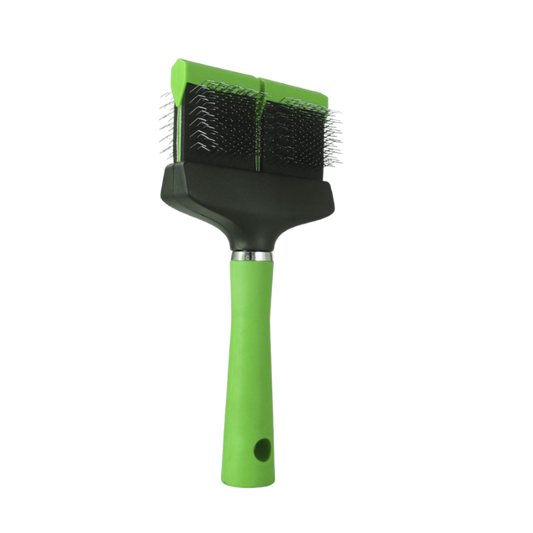 Flexibele borstel slicker groen dubbel TRITRA