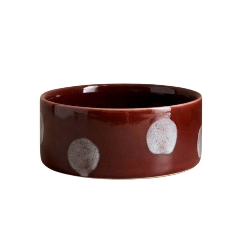 Handgemaakt eet- of drinkbakje - Pop Dots Bordeaux