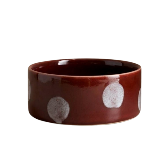 Handgemaakt eet- of drinkbakje - Pop Dots Bordeaux