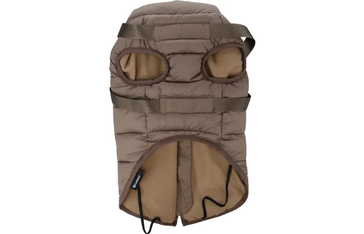 Winterjas hond Heros Taupe met ingebouwd tuigje
