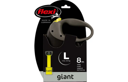 Laisse rétractable Flexi Rollijn Giant Bande Noir L | 8m