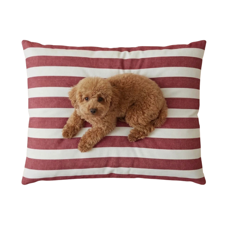 Hondenkussen Stripes Bordeaux-wit (75x60cm)
