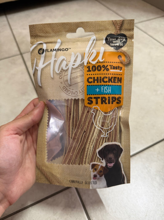 Strips met kip en vis - THT 12/2026 (85gr)