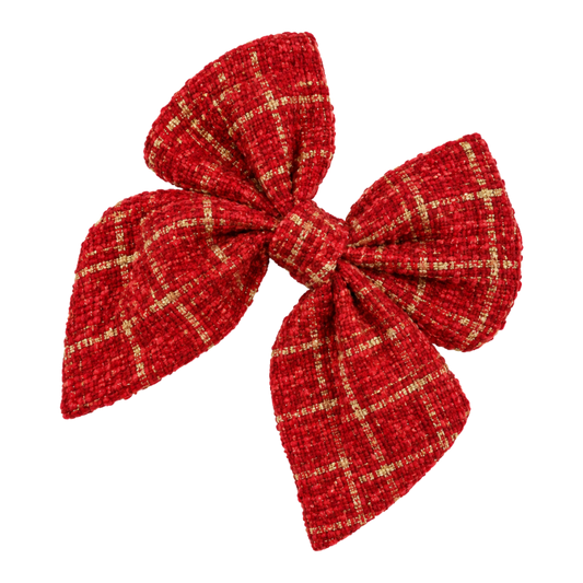Copopup Fliege aus rotem Tweed