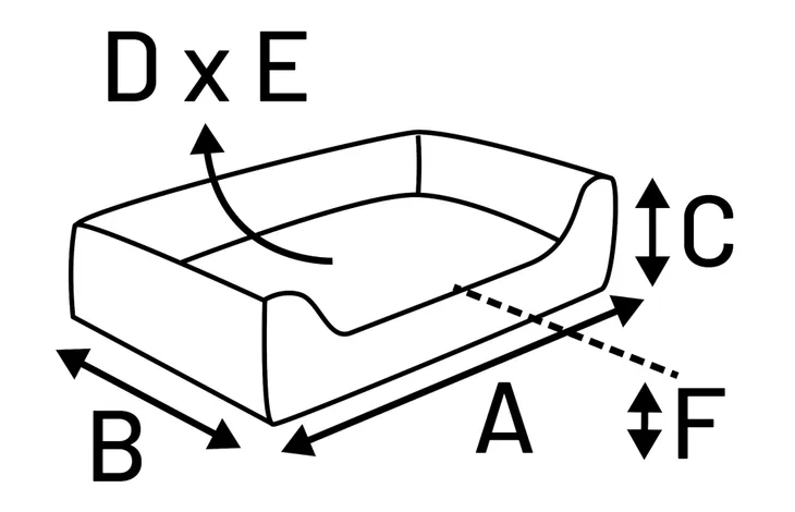 Orthopedische Mand Charlota Rechthoekig Lichtgrijs