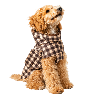 Regenjas hond Checked Brown