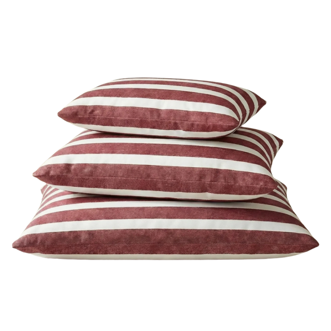 Hondenkussen Stripes Bordeaux-wit (75x60cm)
