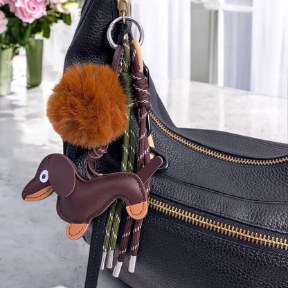 Tasbedel en sleutelhanger Hond en Pompon - Nora-Lou