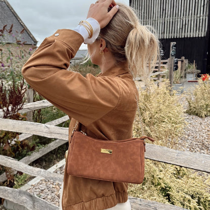 Hondenuitlaat Tas - Tan Suède